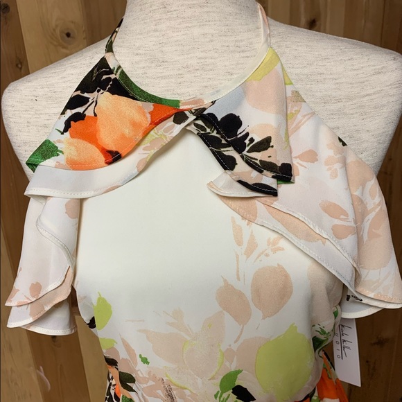 Gorgeous Nicole Miller Floral Dress With Ruffle - Picture 3 of 8